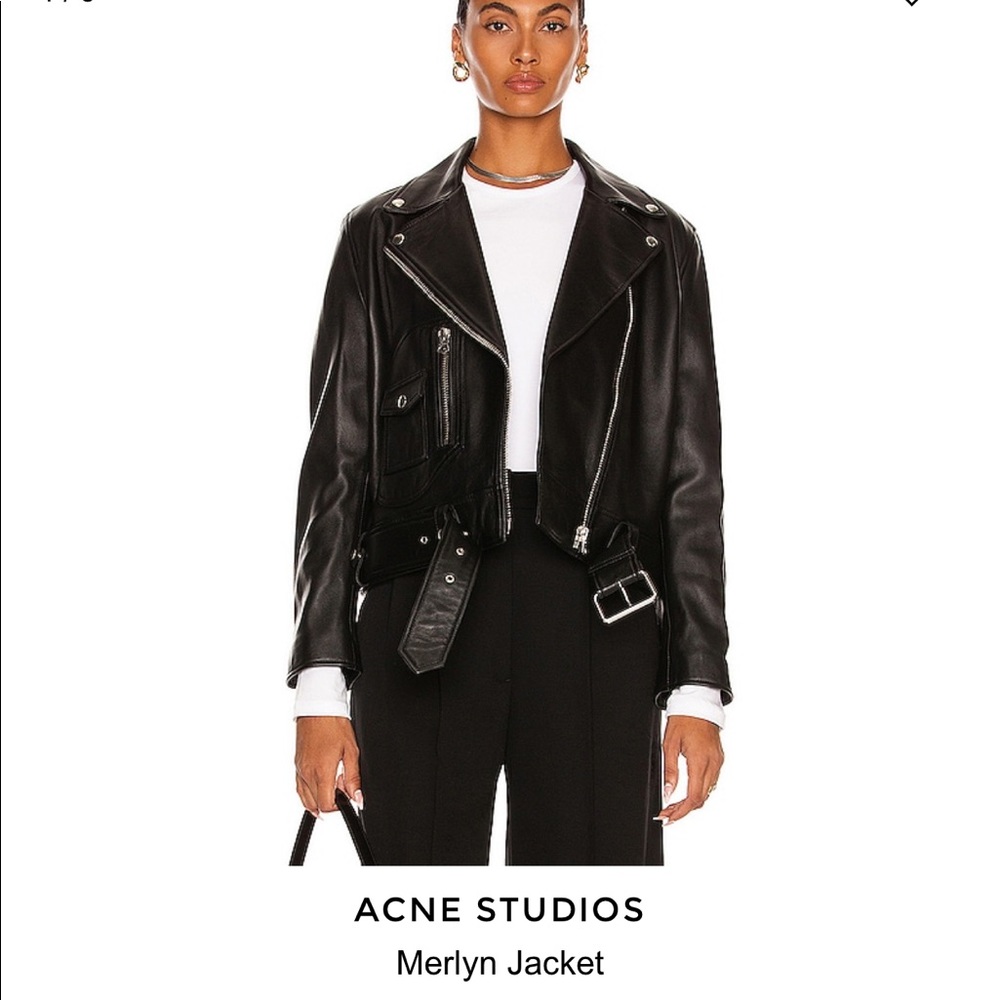 ACNE studios Merlyn Leather Biker Jacket Size 34